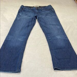 J&CO Blue Flare Wide Leg Jeans with Subtle Wear Patterns SIZE 31